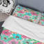 Multicolore fleur abstraite - ensemble de housse de couette floral - polyester microfibre-1001111899