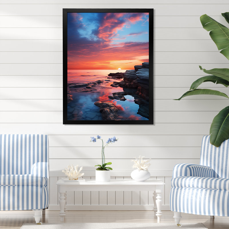 Valmont Coastal Serenity III, H 40 po x l 30 po x P 1,5 po, Cadre photo noir