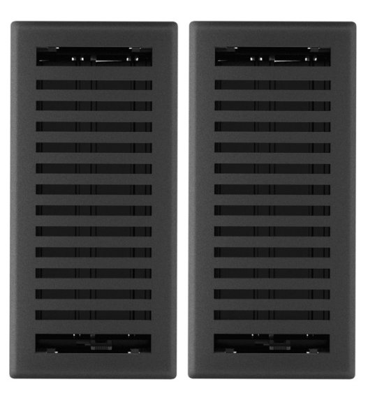 Imperial Montezuma Decorative Floor Register, Black Iron, 4'' W x 10'' L