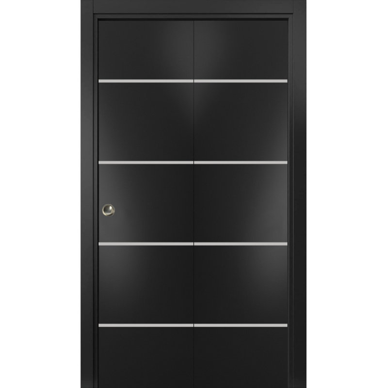Porte pliante en bois massif massif, 56 po x 80 po