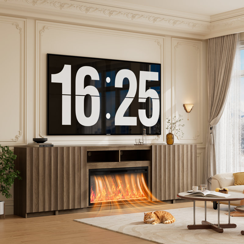 Meuble télé avec foyer