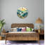Horloge murale en verre trempé Scenic Mountain View, Art mural paysage nature, horloge murale jaune vert, décoration murale unique-821070335-821070334