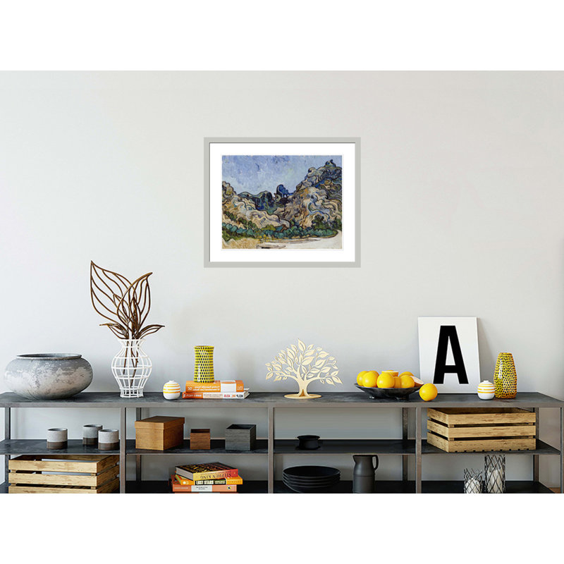 «Mountains at Saint-Remy (Montagnes à Saint-Remy)» par Vincent van Gogh, impression giclée encadrée, 23.5" H x 28.3" W