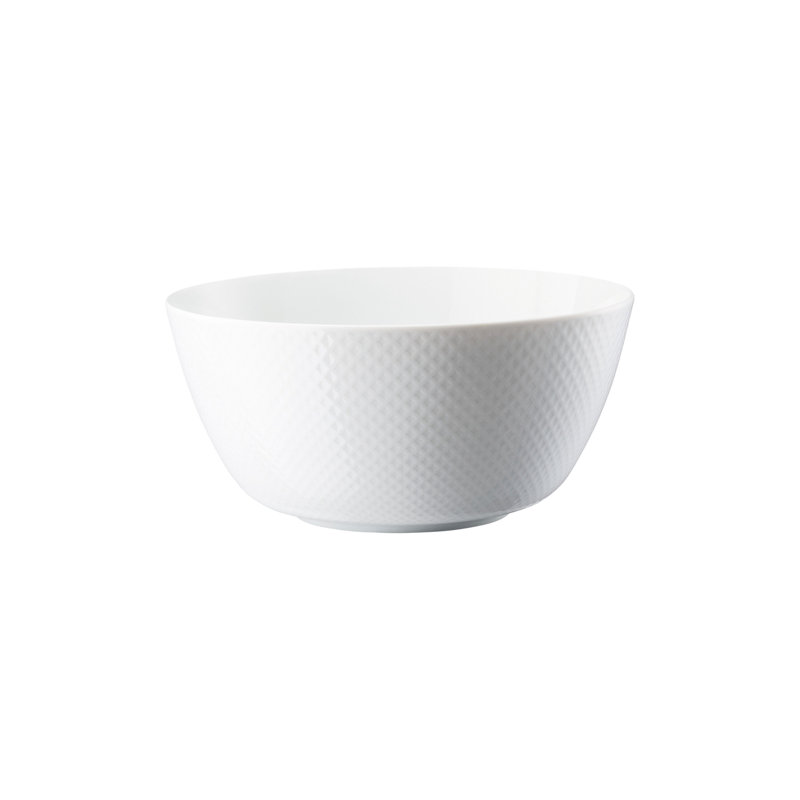 Junto Porcelain Salad Bowl, White, 8.75"
