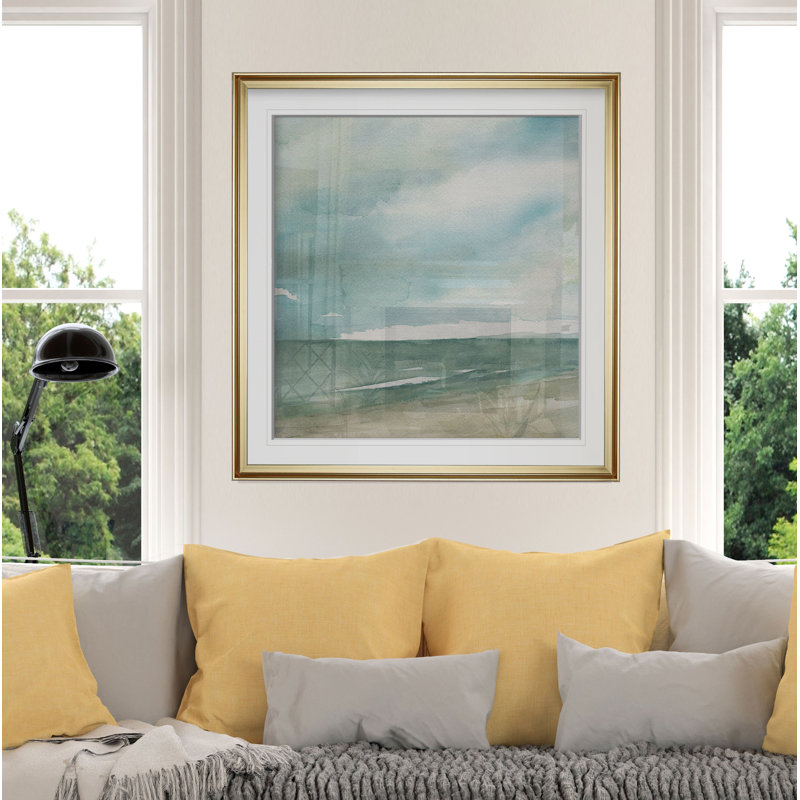 Tranquil Seas - impression, H 28 po x l 28 po x P 2 po, Cadre doré