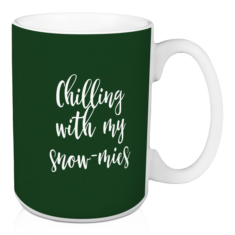 Grande tasse à café froide avec ma neige mies Hamlet, Vert foncé