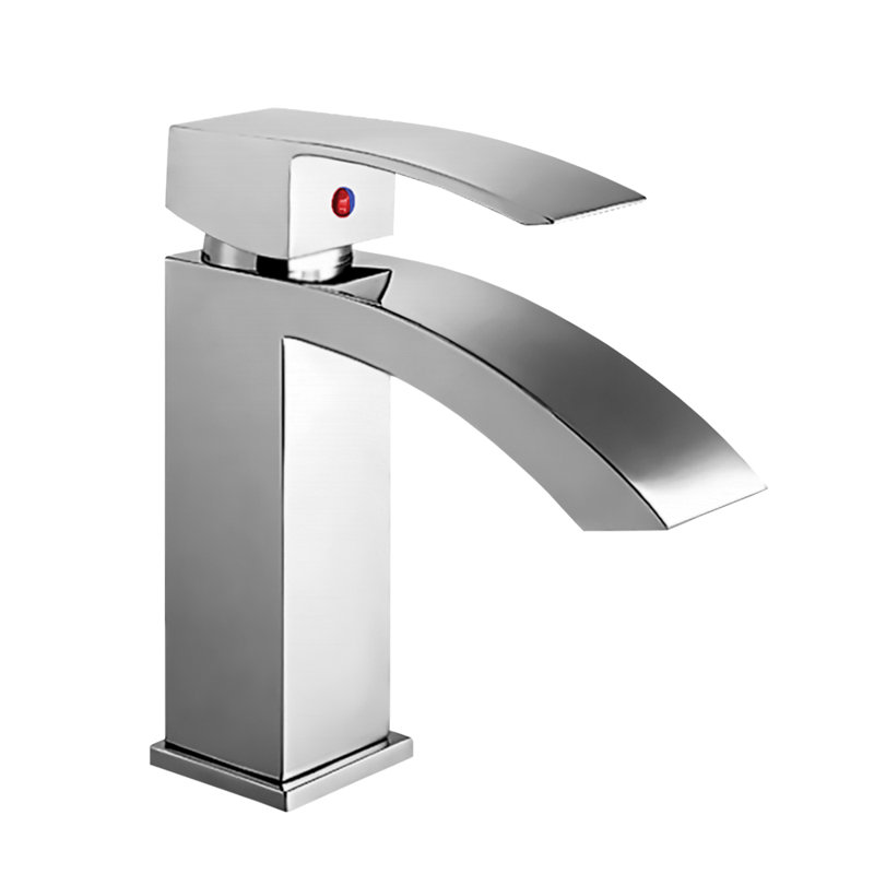 Robinet de salle de bain avec déchets déroulants Jem, Chrome poli