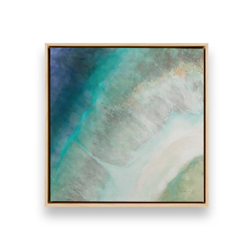 Impression sur toile Ocean's Hidden Palette, H 24,75 po x l 24,75 po x P 1,75 po, Cadre américain en érable flottant, 1