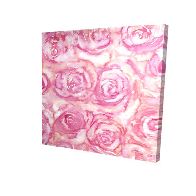 Pink Botanical Bedroom Canvas | Bouquet of Roses Watercolor Art