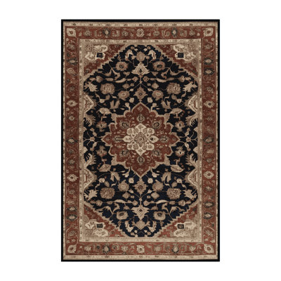 Machine Washable Persian Brown Area Rug