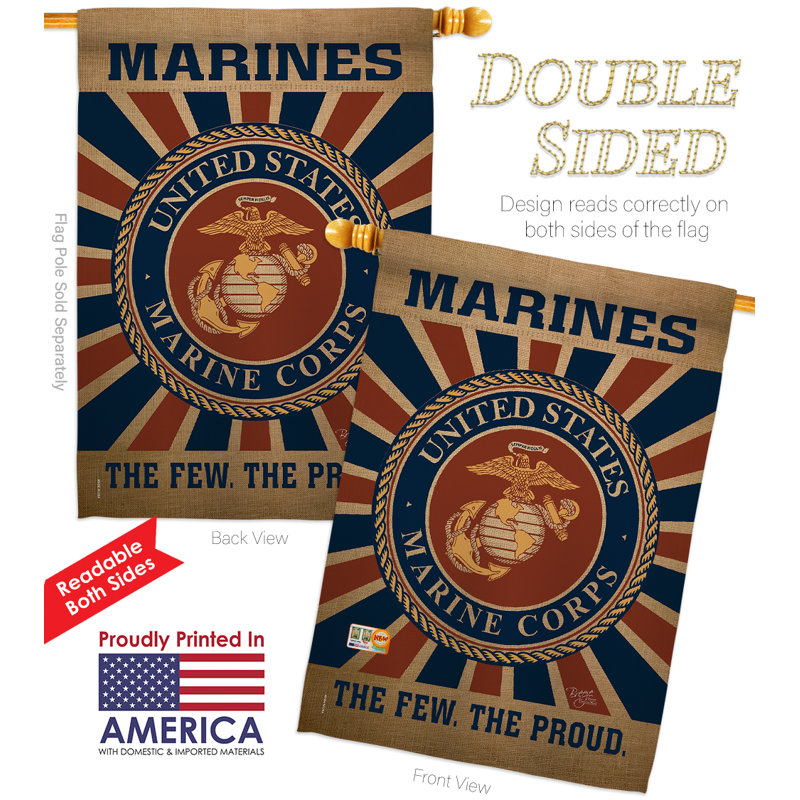 Corps de polyester de 2 côtés 40 x 28 po marine drapeau maison
