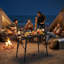 Table de pique-nique pliable à hauteur ajustable avec plaques amovibles Outsunny, table de camping en aluminium, portable pour l'extérieur, barbecue, plage, noir