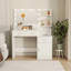 Nouvelle coiffeuse à miroir intelligente avec tiroirs et armoire de rangement, coiffeuse avec coussin de dressage-966066403