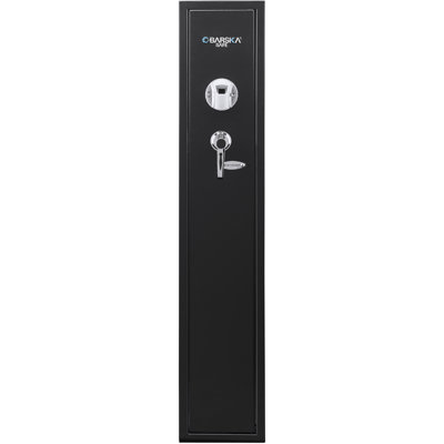 1 Biometric Rifle Safe, 1.83 Cu.Ft, 8.6" x 9.8" x 52.2", Steel, 1 Piece, Rifle Safe, Black, Biometric Lock