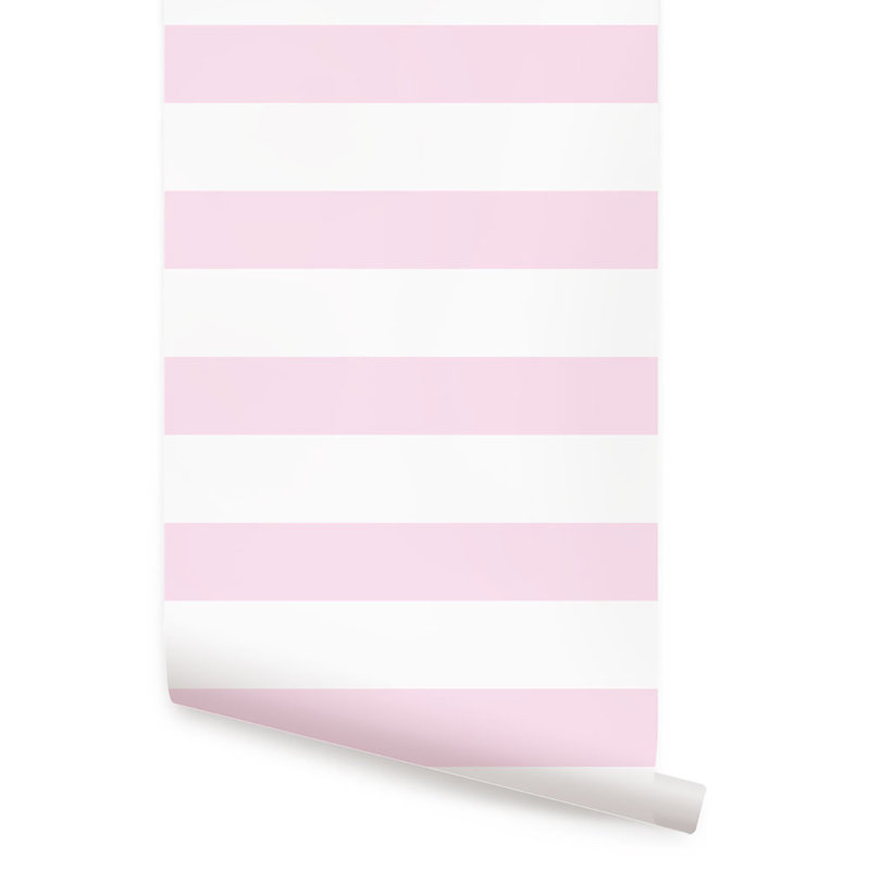 Rouleau de papier peint horizontal à peindre et coller, L 2 pi x L 18 pi, Rose