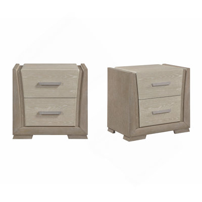 Ensemble de 2 tables de chevet contemporaines avec tiroirs de rangement