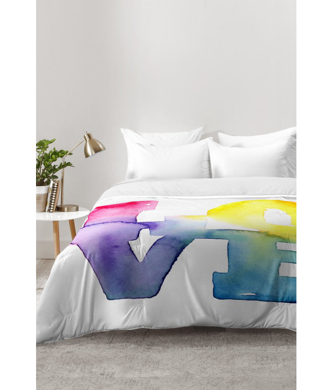 Ensemble d'édredon Love, Édredon pour lit simple TG + 1 taie décorative