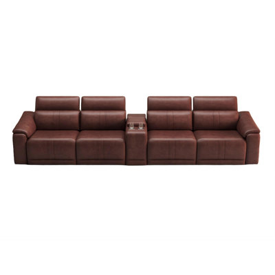 Upholstered 29.96 " Leather Power Reclining Sectional