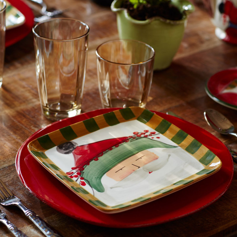 Old St. Nick Handmade Earthenware Salad/Dessert Plate