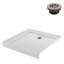 Base de douche carrée en acrylique l 36 po x P 36 po, bonde incluse