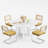 47 Inch Farmhouse Round Dining Kitchen Table Set for 4-440676443-440676437-442027639