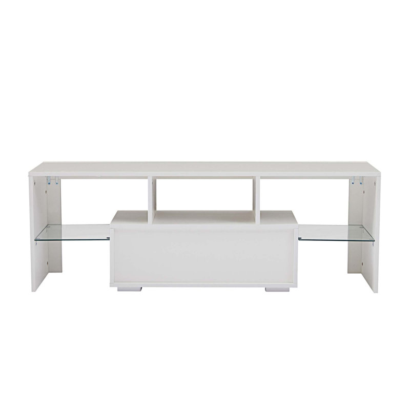 Meuble télé pour téléviseur de 55 po ou moins Cristy, Blanc