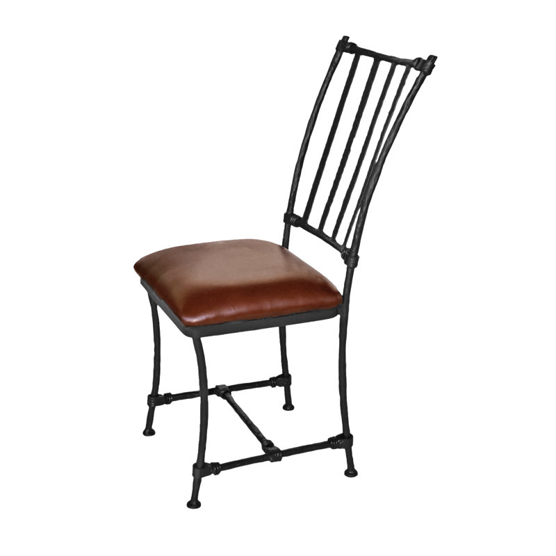 Caille 18'' H Genuine Leather Upholstered Side Chair
