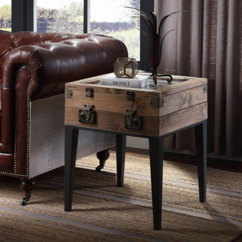 Solid Wood Top End Table