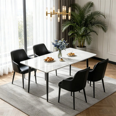 Annagh Stone Top Metal Base Dining Table