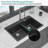 Quartz Kitchen Sink, Granite Composite Double Bowl (60/40) Workstation Topmount Drop-In Kitchen Sink