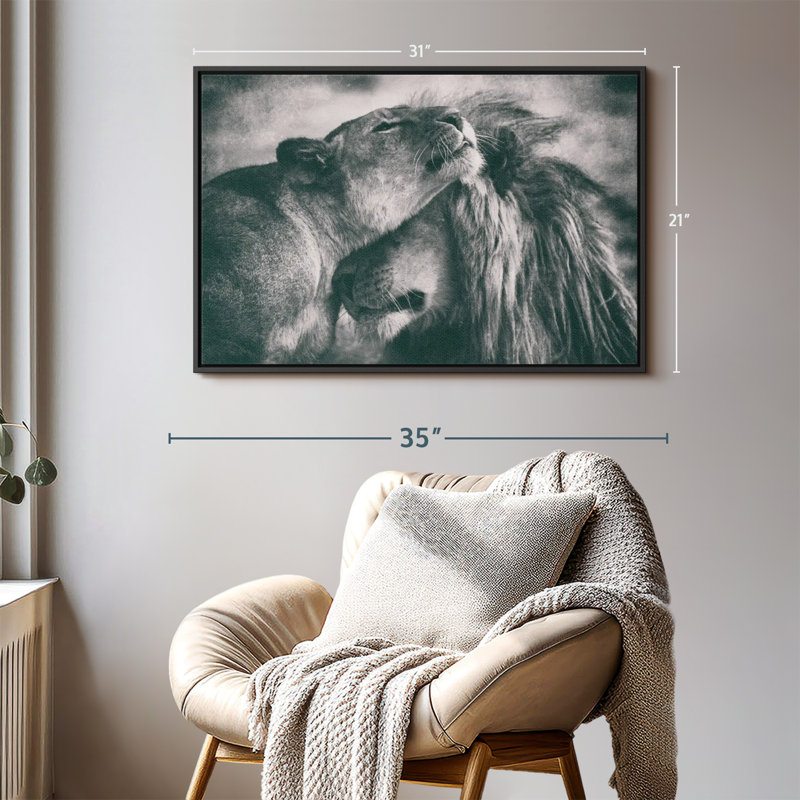 Animal «Amour monochrome», H 21 po x l 31 po