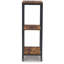 Chariot-bar de service, 2 tablettes de rangement, métal noir de 24 po