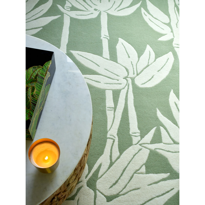 Wool Floral Area Rug, Rectangle 6'7" x 9'2"