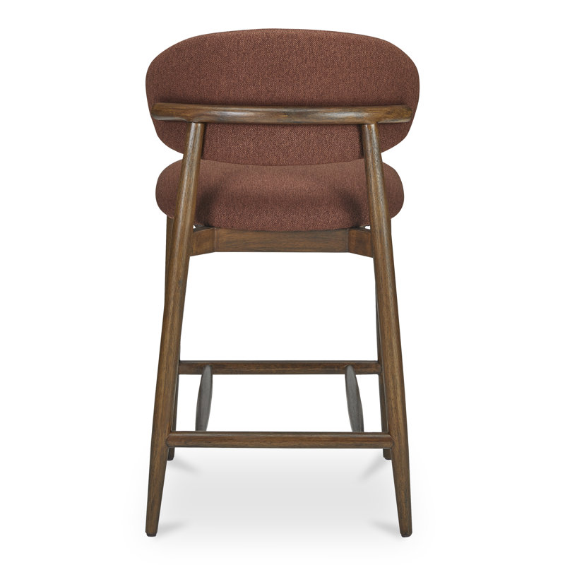 Deloris 26.5" Counter Stool, Rust Performance Chenille