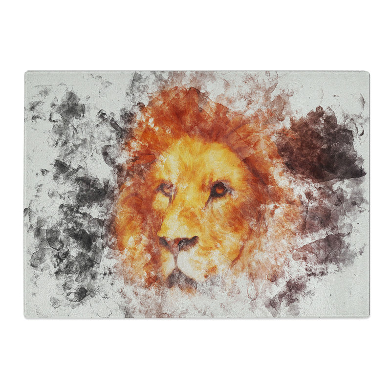 Lion Vol.4 Watercolour Chopping Board, 28.5cm W x 39cm L