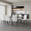 Ensemble de table de salle à manger en pierre frittée extensible de 55 à 79 po avec chaises rembourrées en similicuir 4-8-24578644-24578647