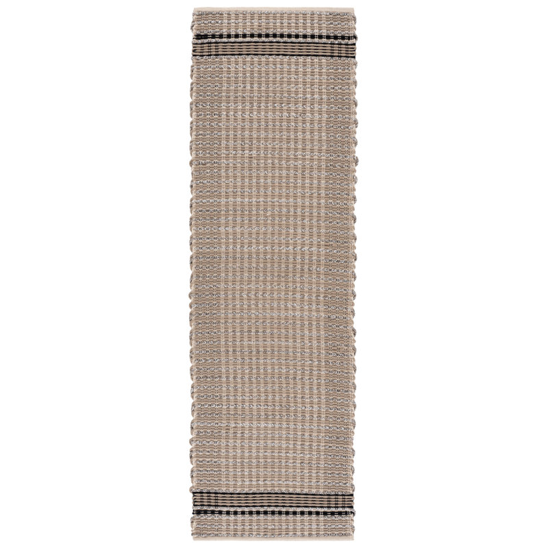 Braided 763 Hand Woven Cotton Pile Striped Rug, Runner 2'3" x 8'