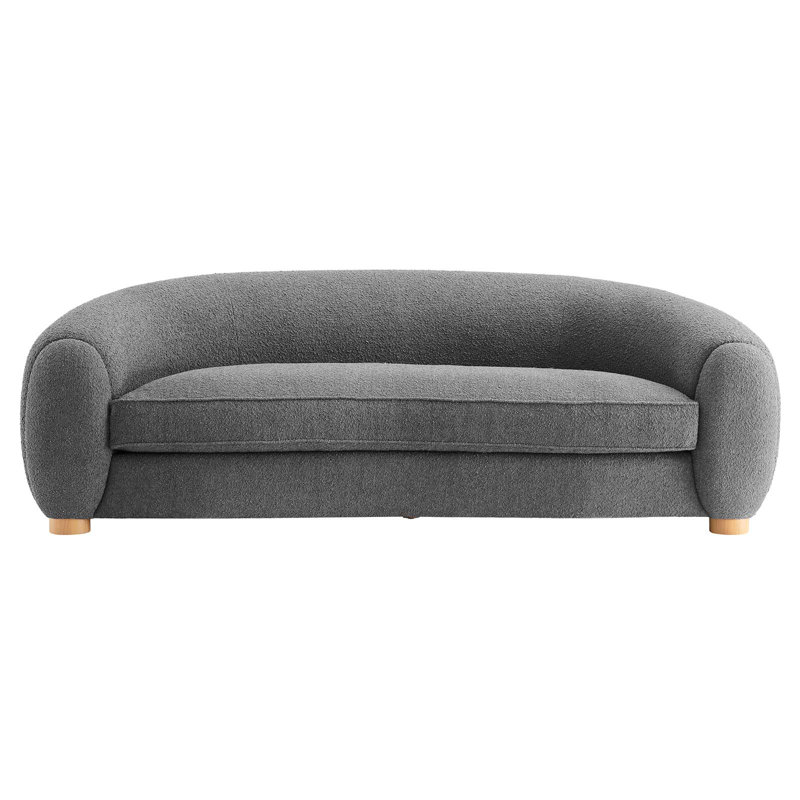 Modway Abundant Boucle Upholstered Fabric Sofa, Gray Velvet