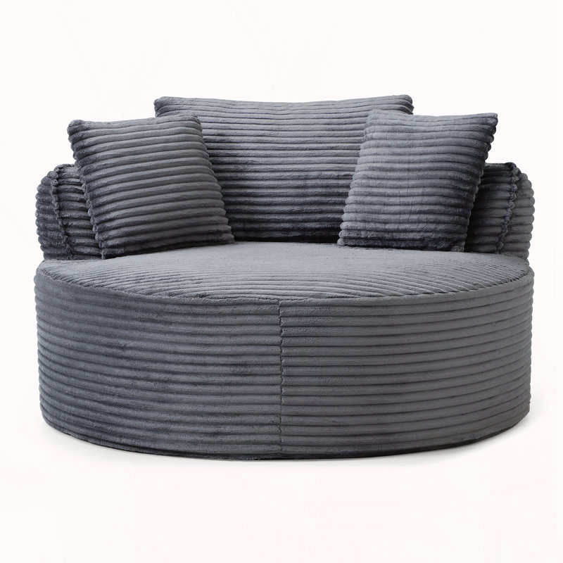 Chaise de salle de bain moderne en velours côtelé à siège profond Modern, Gris