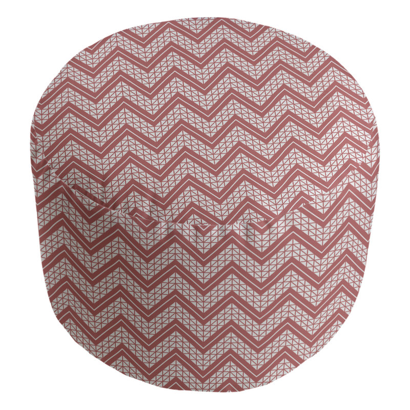 Upholstered Pouf, Red