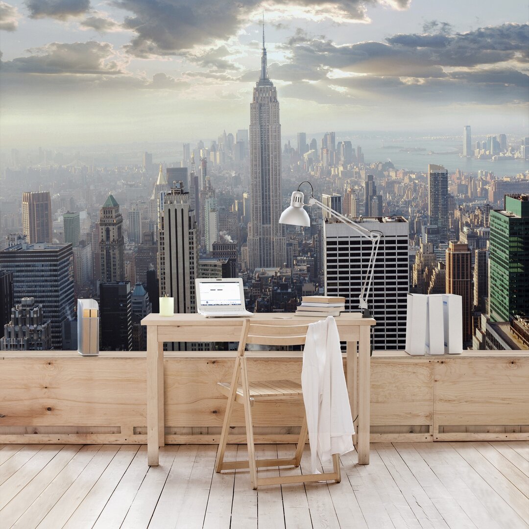 Glatte Fototapete Sunrise in New York 2,55 m x 384 cm