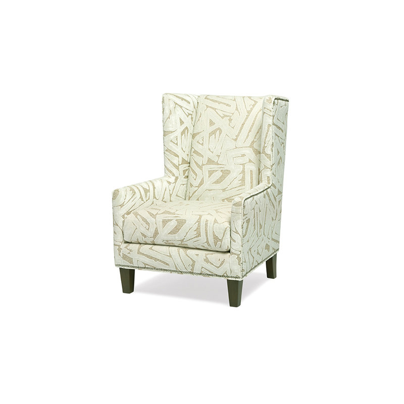 Riley Wingback Chair, Fog, Banks Denim