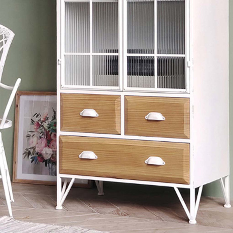 Bibliothèque standard en fer blanc avec rangement