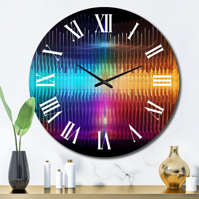 Horloge murale abstraite Schumann Resonances Waveform Spectrum II, Grand