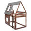 Lit superposé simple en bois rustique avec toit, échelle et fenêtres - Structure en pin robuste en chêne