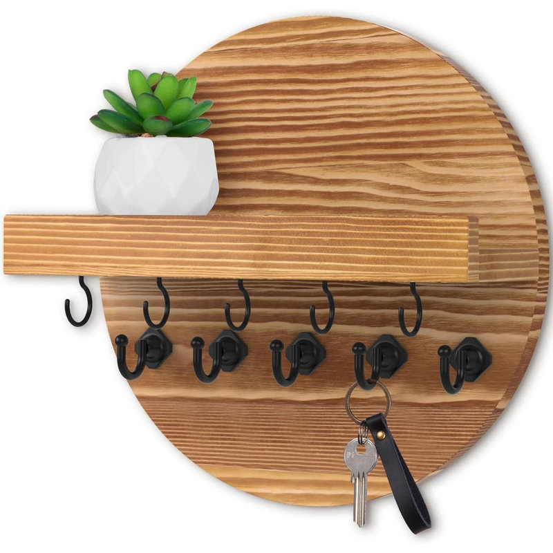 Manufactured Wood Wall Organizer, Brown