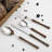 Stainless Steel Utensils With Wooden Handles - Fork, Knife, Spoon Set For Elegant Dining