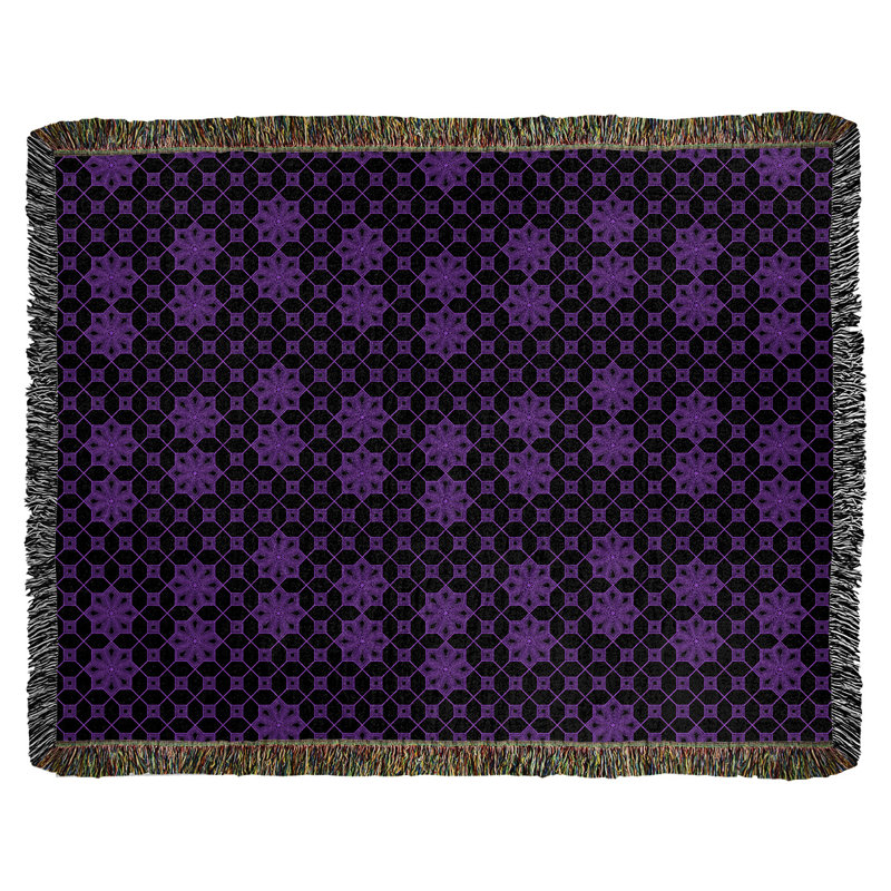 Couverture tissée Katelyn Elizabeth, L 37 po x L 52 po, Mauve clair / noir