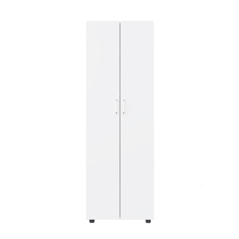 Armoire, armoire à deux portes, deux tablettes, tringle