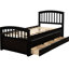 Lit plateforme simple avec rangement en pin massif, support de matelas à 10 lattes, capacité de 200 lb, capacité de poids